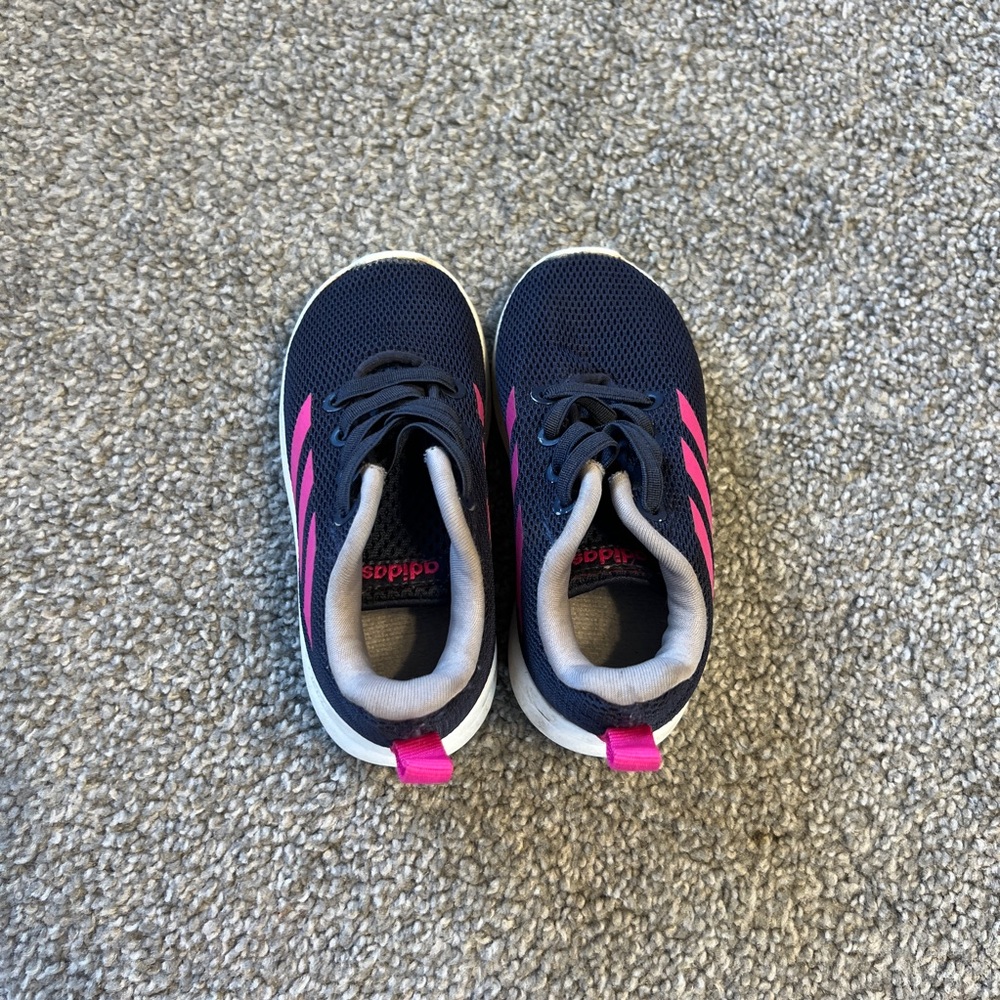 Adidas sneakers kids 6K blue pink baby girl lite racer shoes comfort no tie - Picture 3 of 8